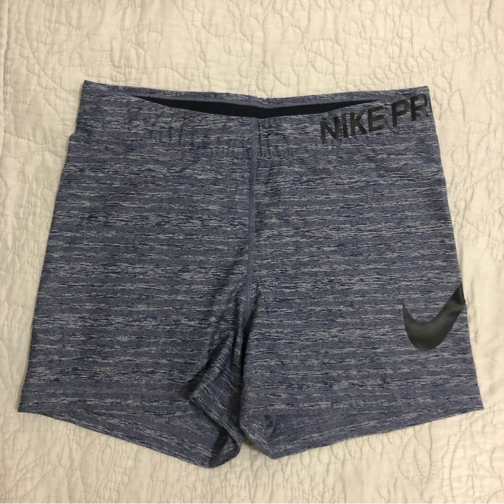 2 Pair Nike Pro Shorts Blue/Green, Sz M